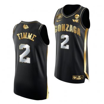 Drew Timme Gonzaga Bulldogs 2021 March Madness Final Four Black Golden Authentic Jersey