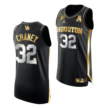 Reggie Chaney Houston Cougars 2021 March Madness Final Four Black Golden Authentic Jersey