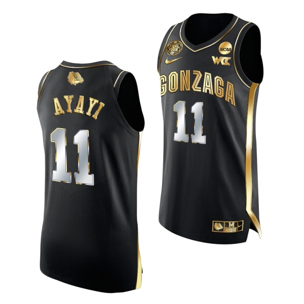 Joel Ayayi Gonzaga Bulldogs 2021 March Madness Final Four Black Golden Authentic Jersey