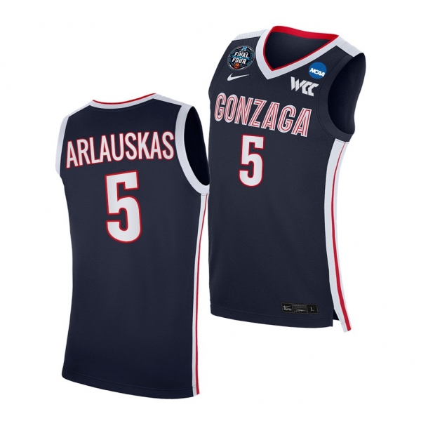 Gonzaga Bulldogs Martynas Arlauskas 2021 March Madness Final Four Navy WCC Jersey