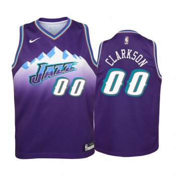 Youth Jordan Clarkson Utah Jazz Purple Hardwood Classics 2019-20 Jersey