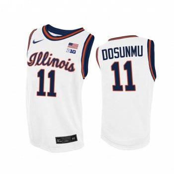 Ayo Dosunmu Illinois Fighting Illini White Jersey 2021 Throwback College Basketball