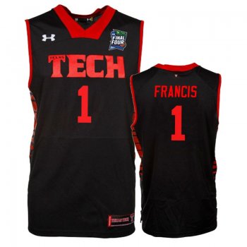 Texas Tech Red Raiders Brandone Francis #1 Black 2019 Final-Four Replica Jersey