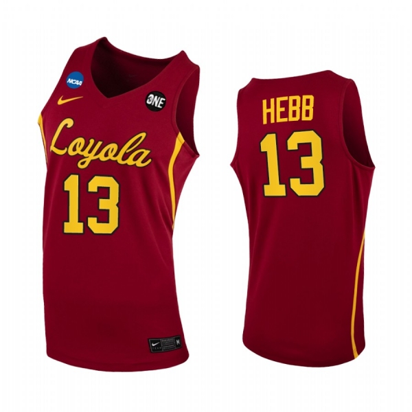 Loyola Chicago Ramblers Baylor Hebb Jersey 2021 March Madness Sweet 16 Maroon Home