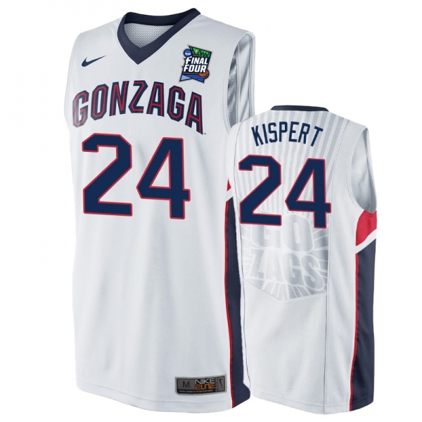 Gonzaga Bulldogs Corey Kispert #24 White 2019 Final-Four Replica Basketball Jersey