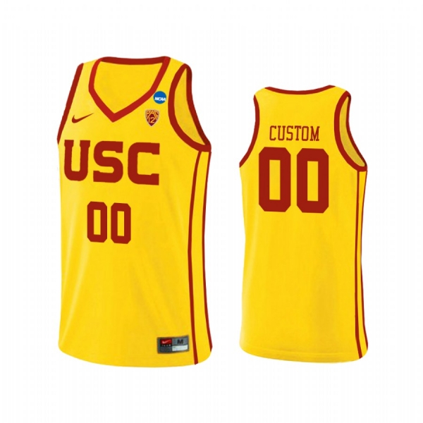 USC Trojans Custom Yellow 2021 March Madness Sweet 16 Alternate Jersey USC Trojans