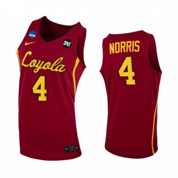 Loyola Chicago Ramblers Braden Norris Jersey 2021 March Madness Sweet 16 Maroon Home