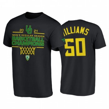 Oregon Ducks 2021 March Madness Eric Williams Jr. Black 2021 PAC-12 Regular Season Champions Tee