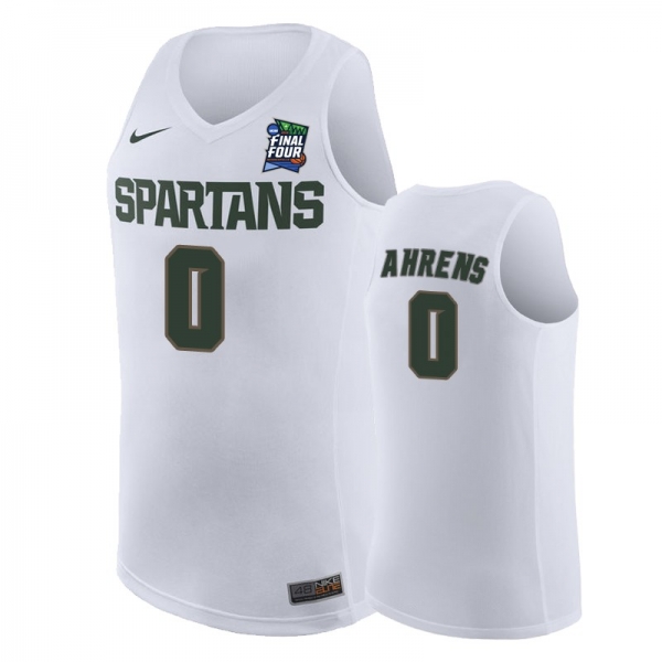 Michigan State Spartans Kyle Ahrens #0 White 2019 Final-Four Replica Jersey