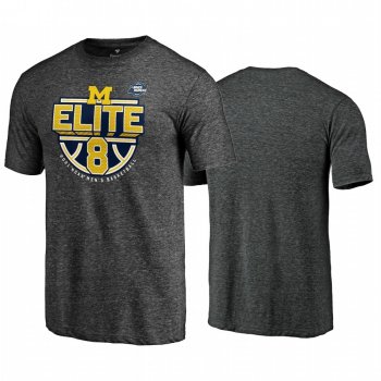 Michigan Wolverines Charcoal 2021 NCAA March Madness Elite 8 Men T-Shirt