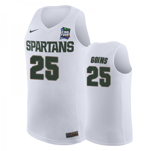 Michigan State Spartans Kenny Goins #25 White 2019 Final-Four Replica Jersey