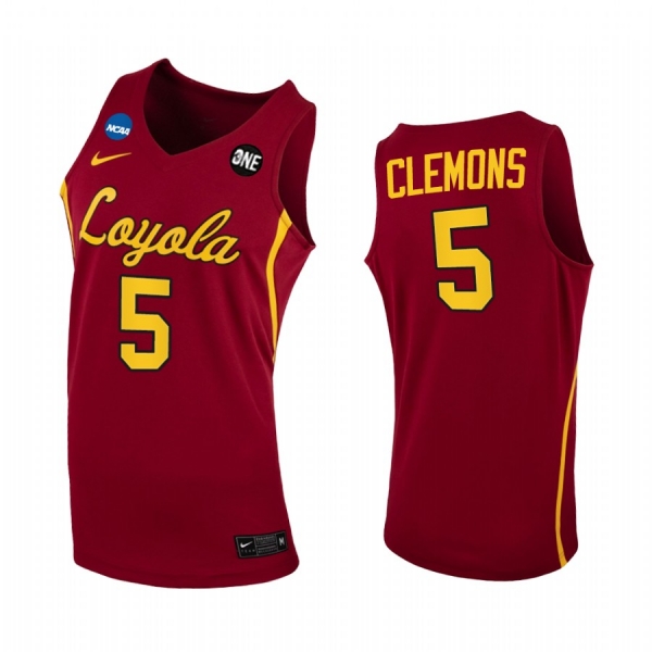 Loyola Chicago Ramblers Keith Clemons Jersey 2021 March Madness Sweet 16 Maroon Home