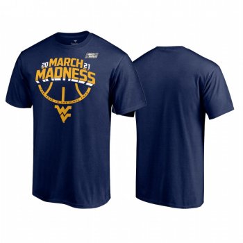 West Virginia Mountaineers Navy 2021 NCAA March Madness Bound Ticket Men Tee March Madness