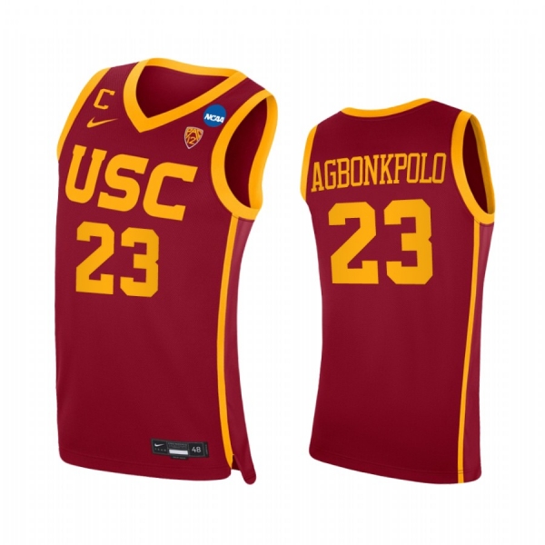 Max Agbonkpolo USC Trojans Cardinal Jersey 2021 March Madness Sweet 16 PAC-12