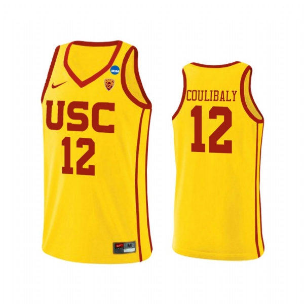 USC Trojans Boubacar Coulibaly Yellow 2021 March Madness Sweet 16 Alternate Jersey USC Trojans