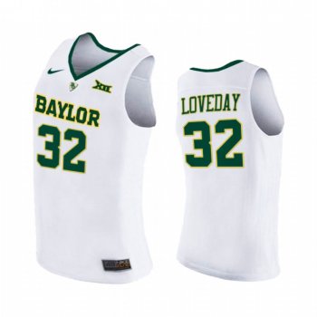 Baylor Bears Zach Loveday Jersey 2021 March Madness Elite 8 White