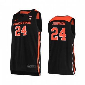 Oregon State Beavers Isaiah Johnson Jersey 2021 2021 March Madness Sweet 16 Black Nike