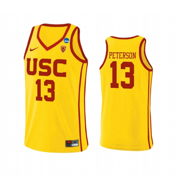 USC Trojans Drew Peterson Yellow 2021 March Madness Sweet 16 Alternate Jersey USC Trojans