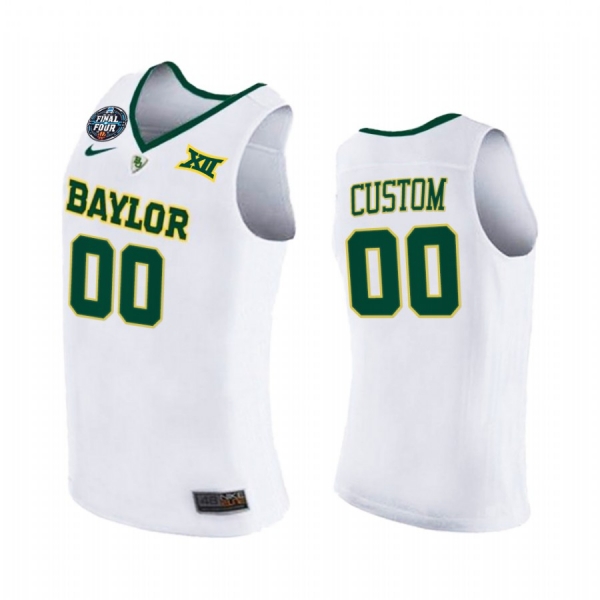 Custom #00 Baylor Bears 2021 March Madness Final Four Jersey White