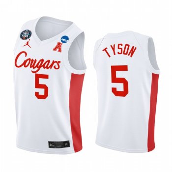 Cameron Tyson #5 Houston Cougars 2021 March Madness Final Four Jersey White Classic