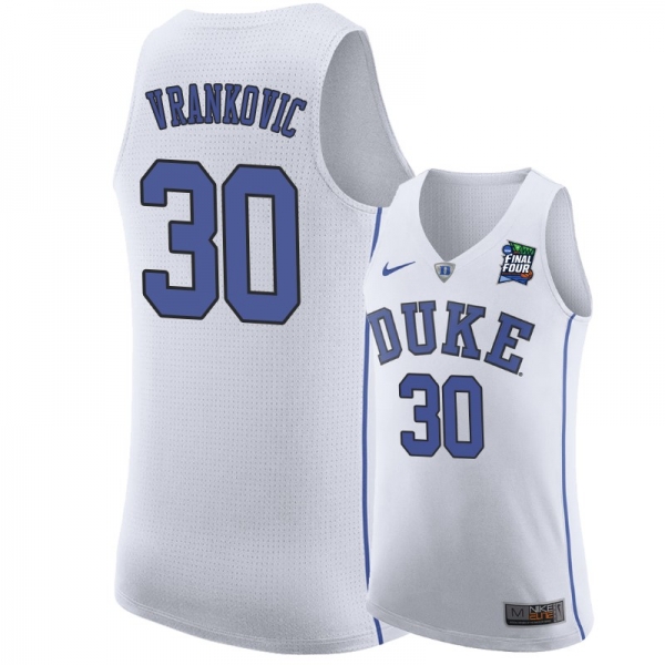 Duke Blue Devils Antonio Vrankovic #30 White 2019 Final-Four Replica Basketball Jersey