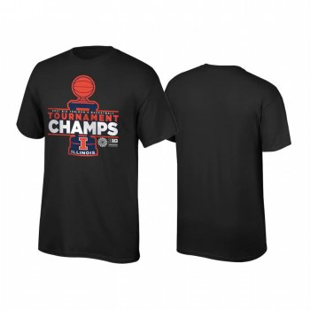 Youth Illinois Fighting Illini Black 2021 Big Ten Conference Tournament Champions Tee March Madness