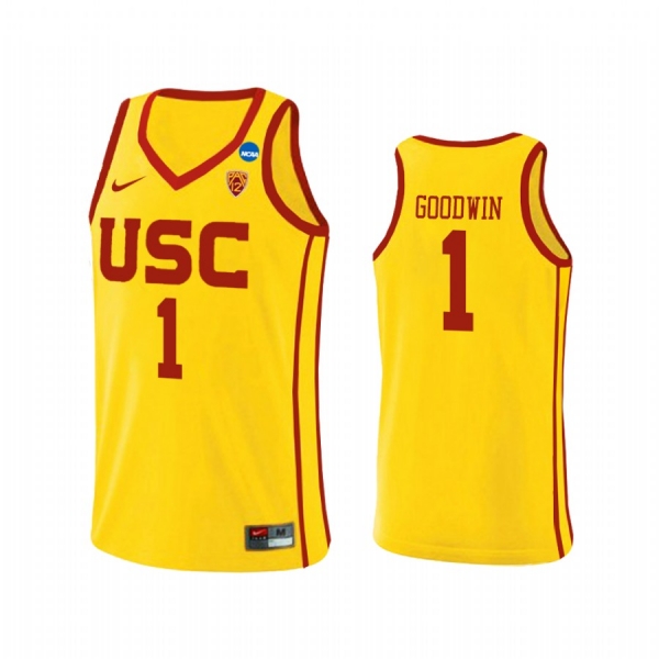 USC Trojans Chevez Goodwin Yellow 2021 March Madness Sweet 16 Alternate Jersey USC Trojans