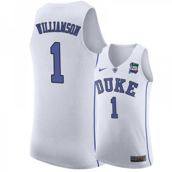 Duke Blue Devils Zion Williamson #1 White 2019 Final-Four Replica Basketball Jersey