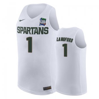 Michigan State Spartans Joshua Langford #1 White 2019 Final-Four Replica Jersey