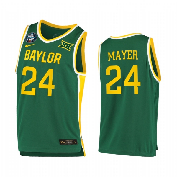 Matthew Mayer #24 Baylor Bears 2021 March Madness Final Four Jersey Green Home