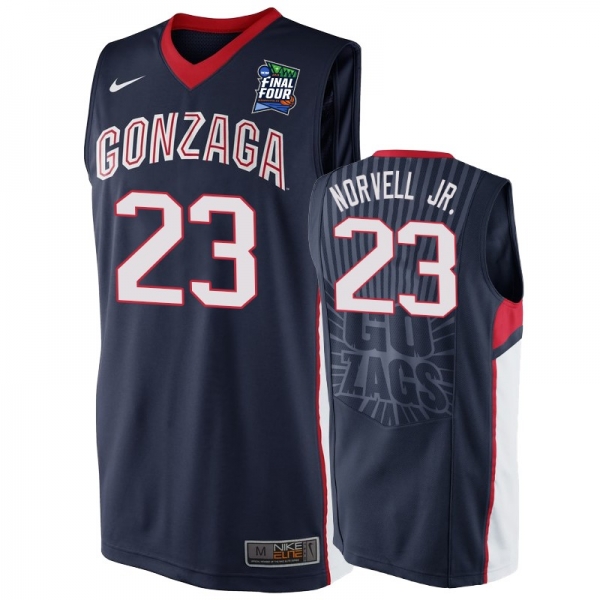 Gonzaga Bulldogs Zach Norvell Jr. #23 Navy 2019 Final-Four Replica Basketball Jersey