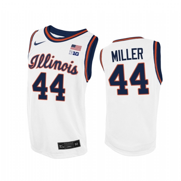 Adam Miller Illinois Fighting Illini White Jersey 2021 Throwback College Basketball