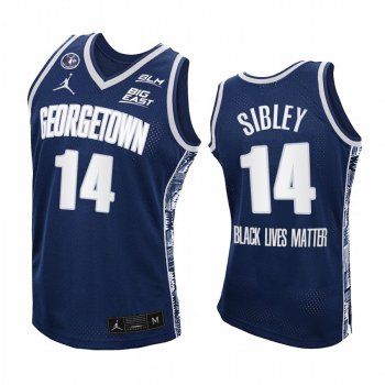 Georgetown Hoyas Jamari Sibley Jersey 2021 Black Lives Matter Navy Honor John Thompson Jr.