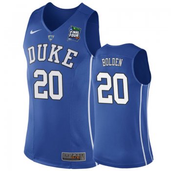 Duke Blue Devils Marques Bolden #20 Blue 2019 Final-Four Replica Basketball Jersey