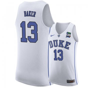 Duke Blue Devils Joey Baker #13 White 2019 Final-Four Replica Basketball Jersey