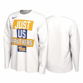 Pitt Panthers 2021 March Madness White Just Us Bench Long Sleeve T-Shirt