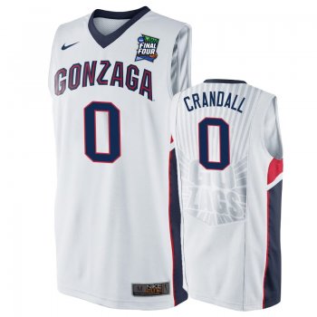 Gonzaga Bulldogs Geno Crandall #0 White 2019 Final-Four Replica Basketball Jersey