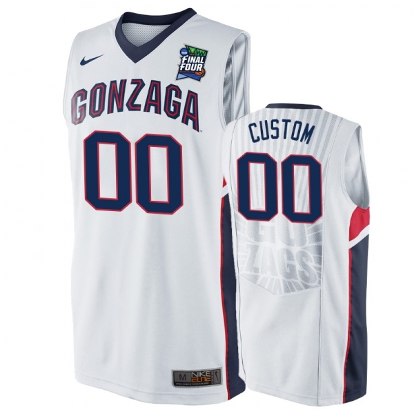 Gonzaga Bulldogs Custom #00 White 2019 Final-Four Replica Basketball Jersey