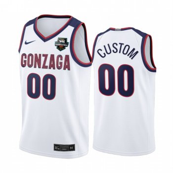 Gonzaga Bulldogs 2021 WCC Mens Basketball Conference Tournament Champions Custom #00 Jersey March Madness White Limited