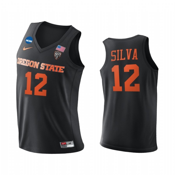 Roman Silva Oregon State Beavers Black Jersey 2021 March Madness Sweet 16 PAC-12