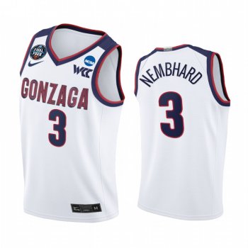 Andrew Nembhard #3 Gonzaga Bulldogs 2021 March Madness Final Four Jersey White WCC