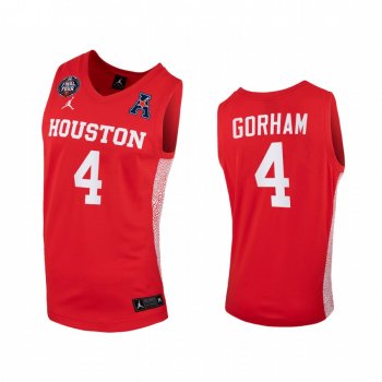 Justin Gorham #4 Houston Cougars 2021 March Madness Final Four Jersey Scarlet Home