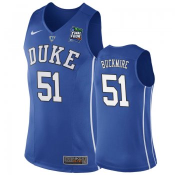 Duke Blue Devils Mike Buckmire #51 Blue 2019 Final-Four Replica Basketball Jersey