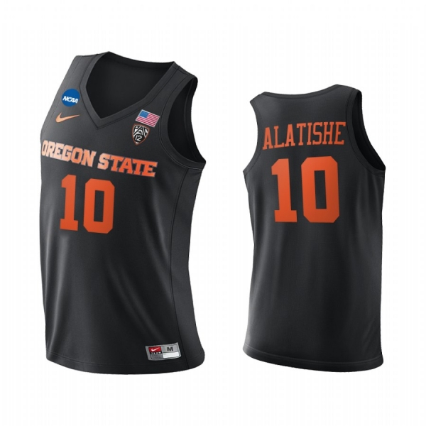 Warith Alatishe Oregon State Beavers Black Jersey 2021 March Madness Sweet 16 PAC-12