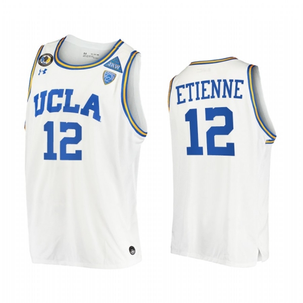 Mac Etienne UCLA Bruins White Jersey 2021 March Madness PAC-12 Stand Together