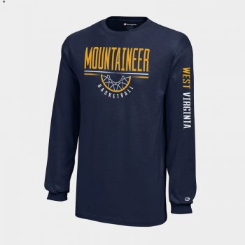 West Virginia Mountaineers Navy Champion Long Sleeve Men T-Shirt March Madness