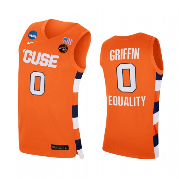 Syracuse Orange Alan Griffin Orange 2021 March Madness Sweet 16 Equality Jersey