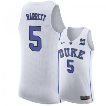 Duke Blue Devils RJ Barrett #5 White 2019 Final-Four Replica Basketball Jersey