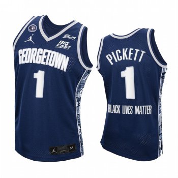 Georgetown Hoyas Jamorko Pickett Jersey 2021 Black Lives Matter Navy Honor John Thompson Jr.