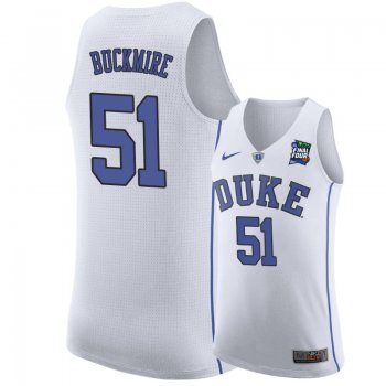 Duke Blue Devils Mike Buckmire #51 White 2019 Final-Four Replica Basketball Jersey